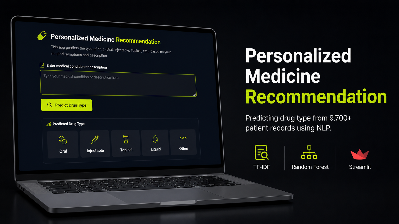 Personalized medicine recommendation application